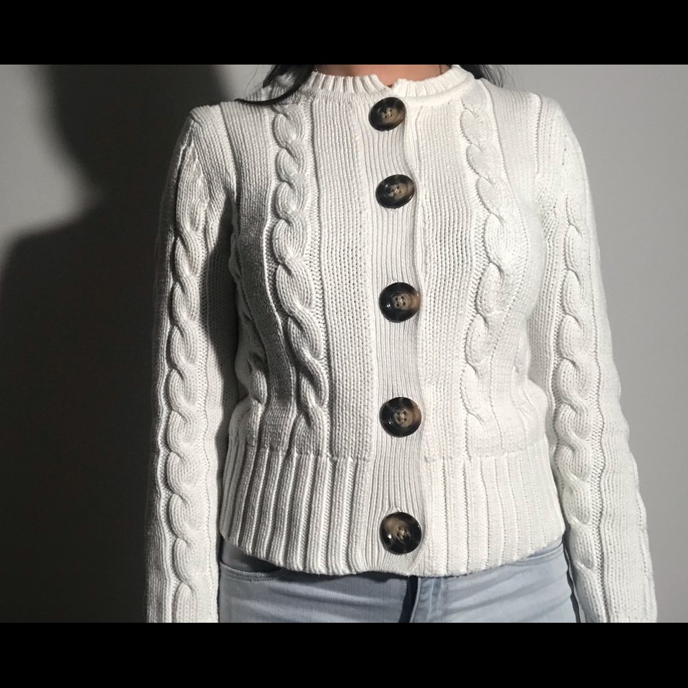 White Knitted Cardigan
